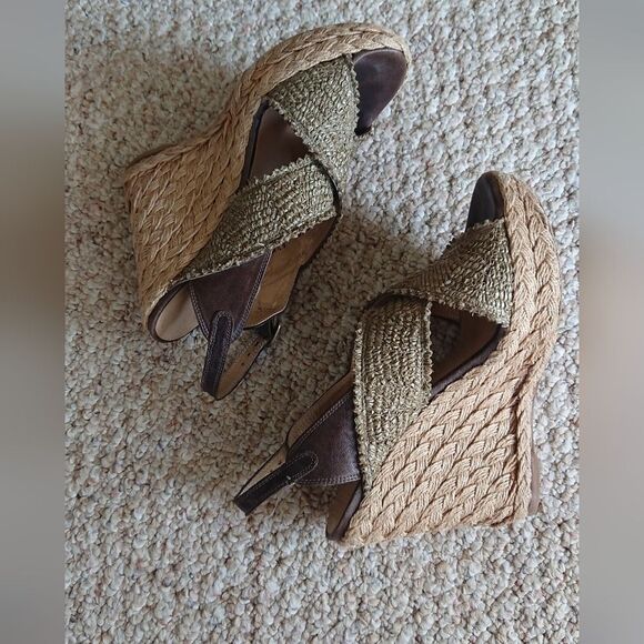STUART WEITZMAN Olive green Toogood Raffia Espadrille Size 6.5 - Picture 7 of 16